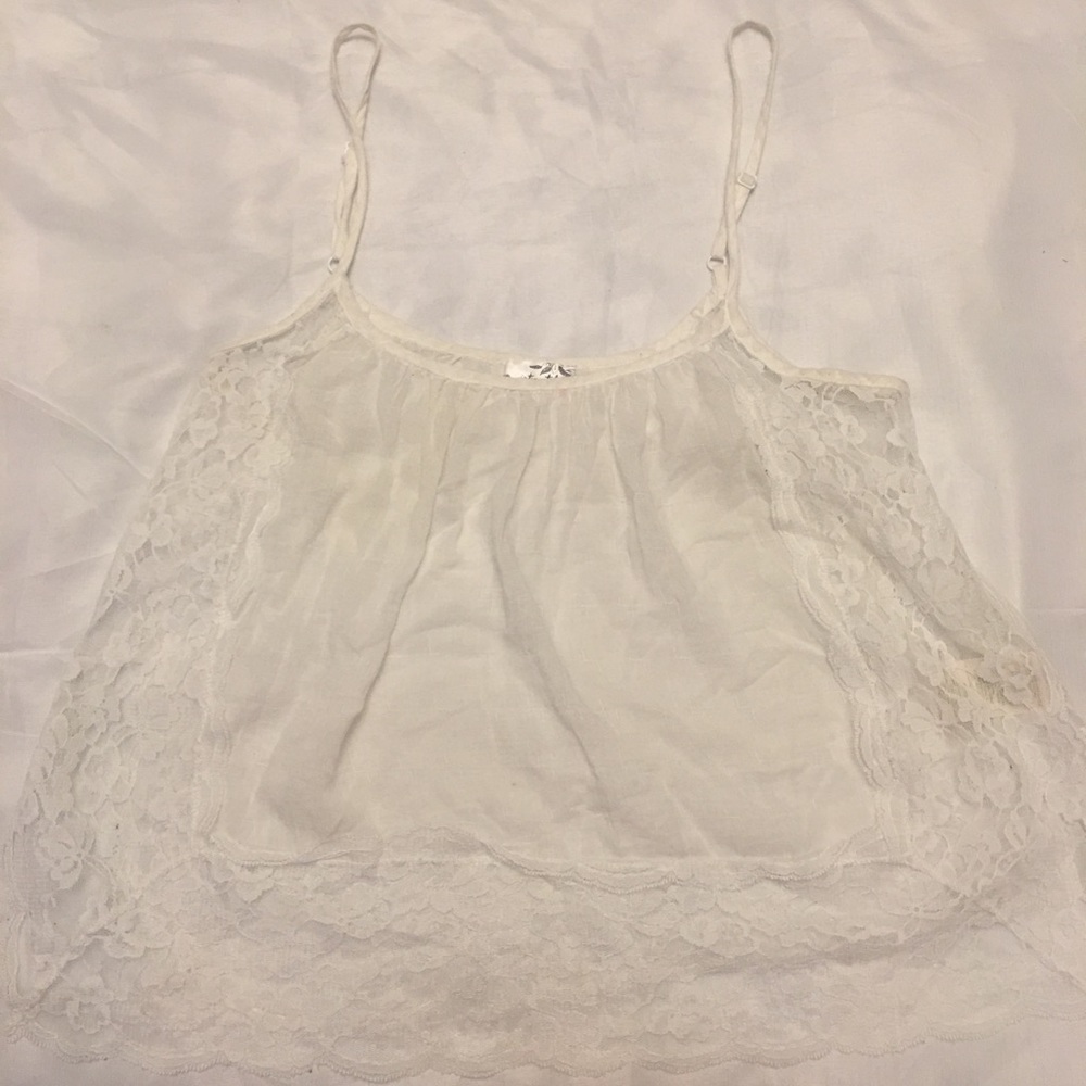 Free people intimately small P Crop Top white lace